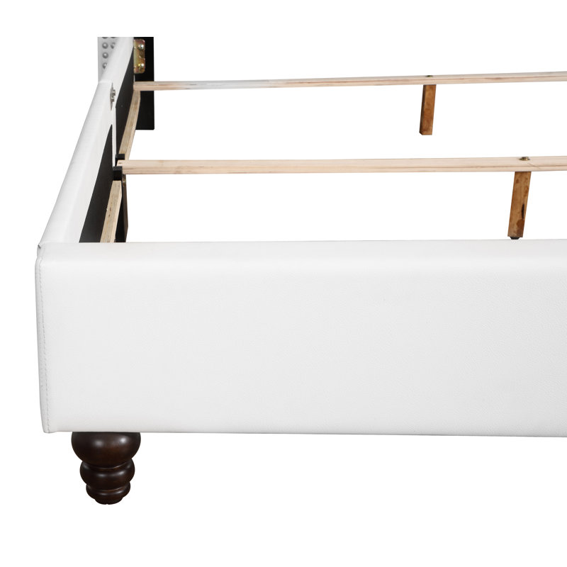 Julie Full Box Spring Bed, White, Full, White
