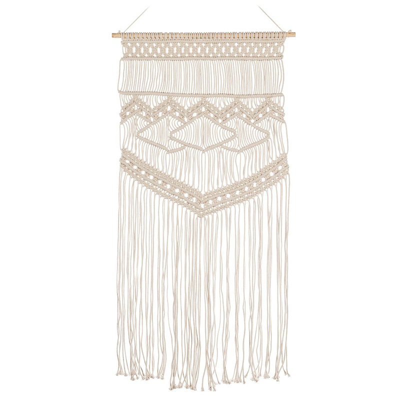 Tenture murale en coton et macramé
