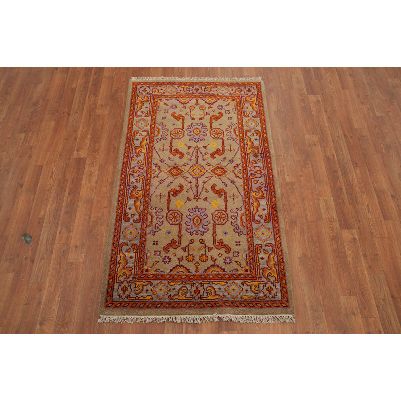 Tapis indien en laine fait à la main Oushak 3 x 5