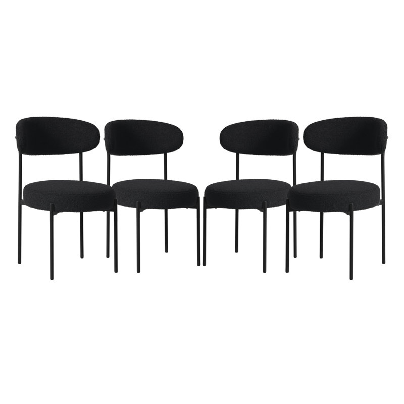 Chaise d'appoint rembourrée Rauragh, 4, Noir