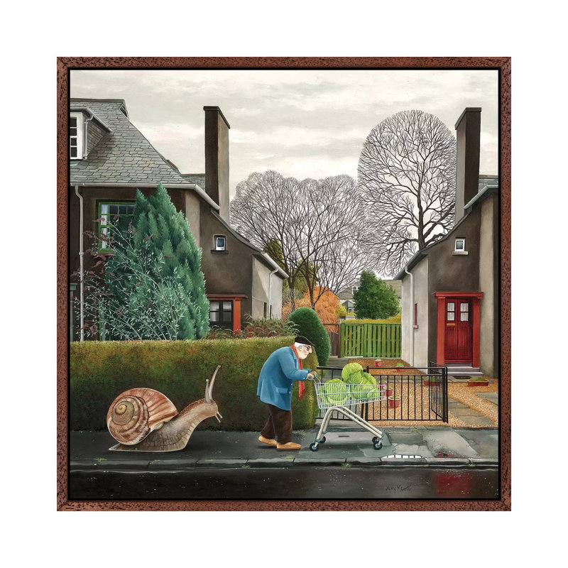 Sprouts 1 Piece Painting on Canvas, 45.72 cm H x 45.72 cm W, Classic Brown Wood Framed