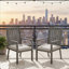 Ensemble de 4 chaises de patio en aluminium toutes saisons de 23 po avec coussins gris épais et structure grise-2010306662