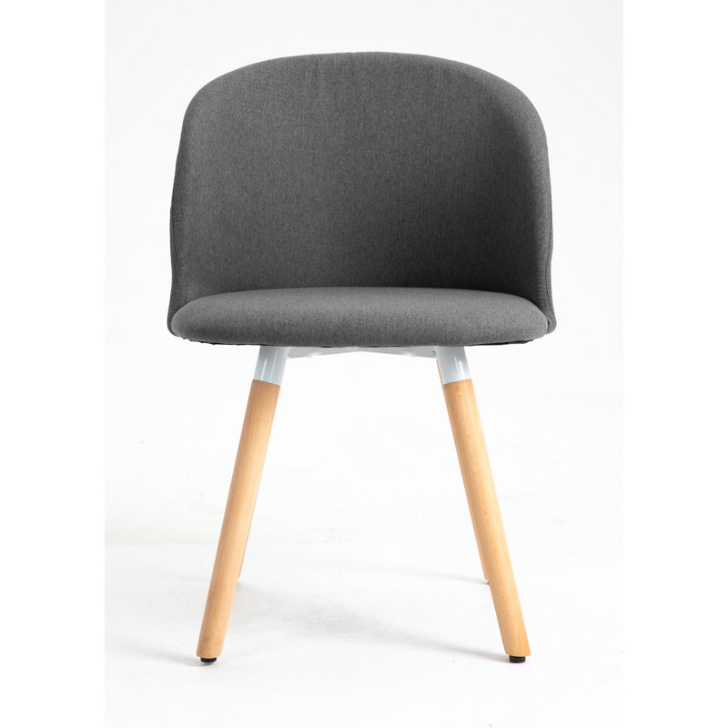Langdon 41cm H Linen Upholstered Side Chair, Dark Grey