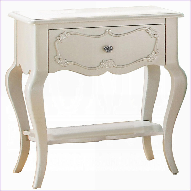 Table de chevet avec tiroir et tablette Traditional