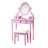 Pink Vanity Table - 3 Storage Compartments, Adjustable Mirror, Wooden Frame, Fashionable Makeup Drawer Storage, Oval Wood Material, Blaze-429415748