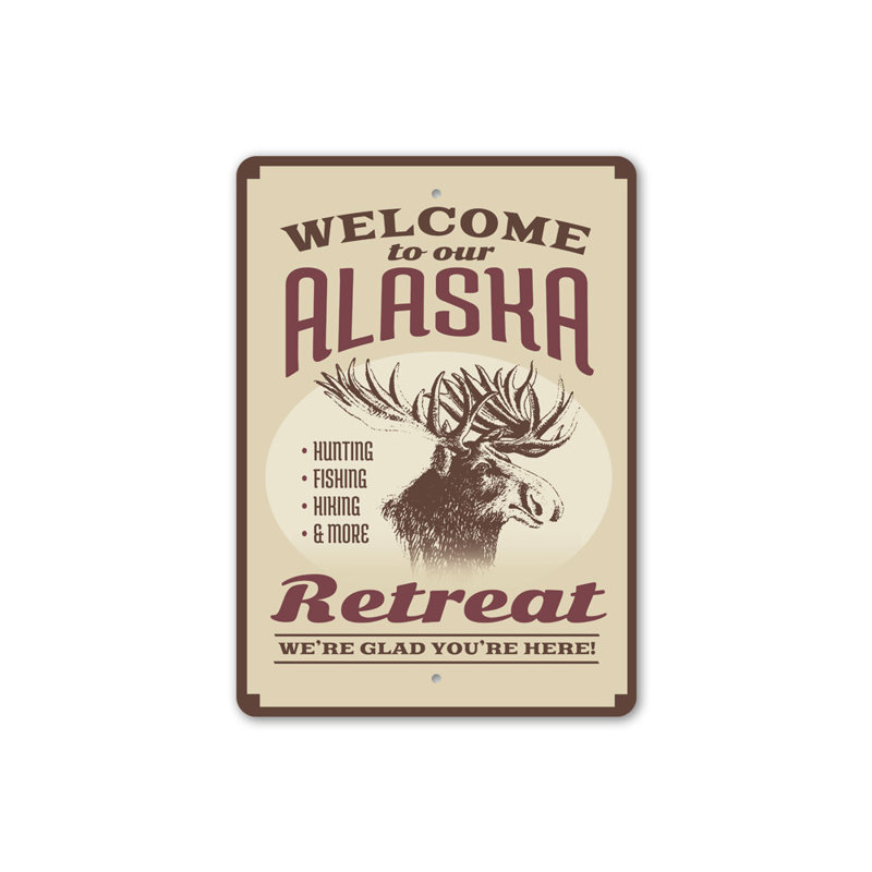 Plaque en aluminium Alaska Retreat, H 14 po x l 10 po x P 0,04 po