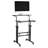 Mind Reader Standing Desk, Adjustable Height Laptop Workstation, Portable Rolling Desk on Wheels, Two-Tier Metal Frame, Black