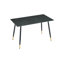 Table de salle à manger rectangulaire moderne, plateau de table en pierre frittée de qualité supérieure avec base en métal robuste, table de cuisine et de salle à manger résistante à la chaleur et aux égratignures (table seulement)-129230253-129230252