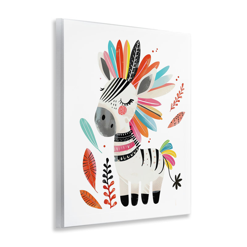 «Rainbow Blooms Zebra» par LSR Design Studio