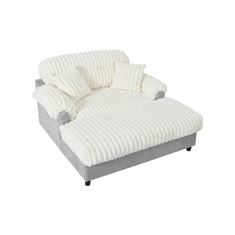 Canapé en fausse fourrure de lapin, Beige/gris