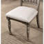 2 pièces, chaises de salle à manger transitionnelles, finition gris antique, bois massif avec revêtement en tissu et pieds tournés, chaises de salle à manger modernes, 2 pièces