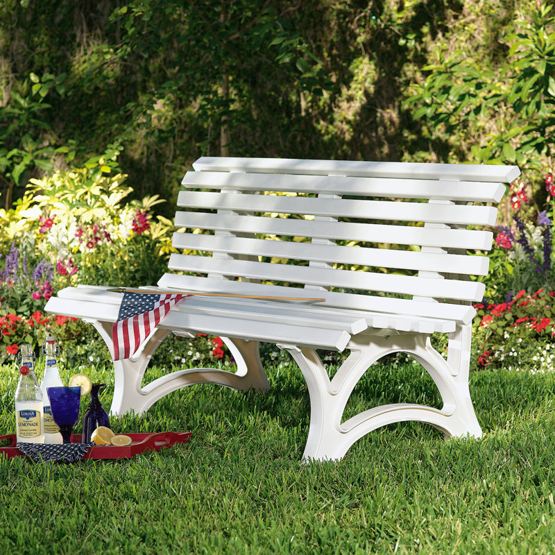 Banc de jardin en PVC Hampstead, Blanc