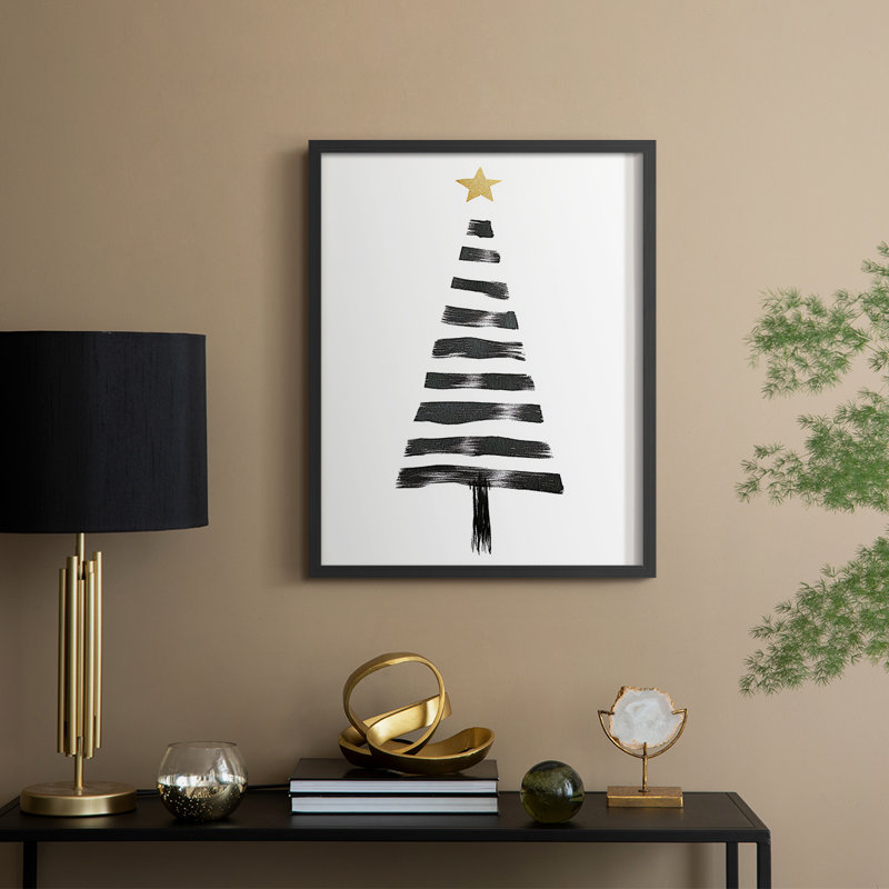 «Christmas Holiday», art encadré Lxxiii - bois massif, H 21 po x l 17 po, Black