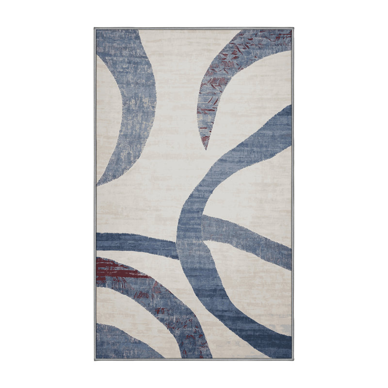 Tapis gris lavable à la machine, Rectangle 5' x 7'