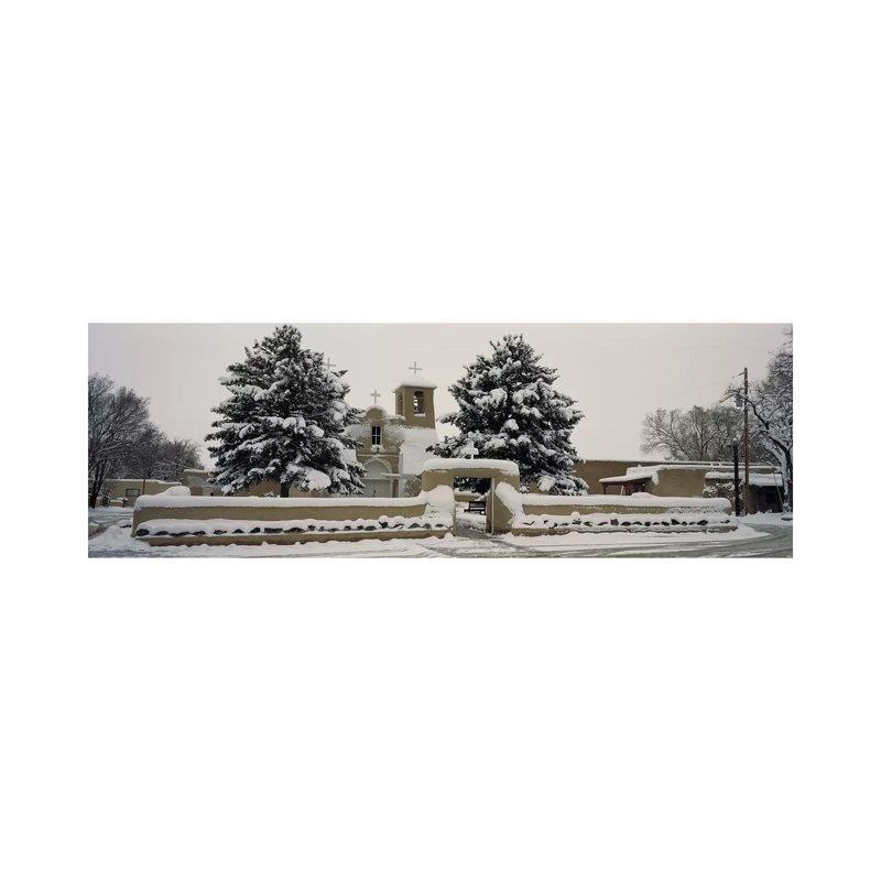 Facade of a Church, San Francisco De Asis Church, Ranchos De Taos, Taos, New Mexico, USA 1 Piece Wrapped Canvas Panoramic Wall Art