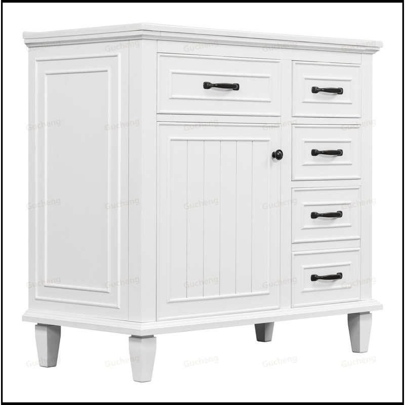 Meuble-lavabo de 36 po en MDF avec lavabo en céramique, Blanc