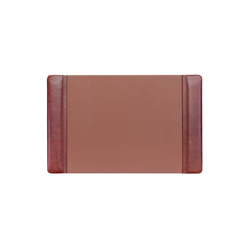 Mocha Leather Rectangular Desk Pad with Felt Backing