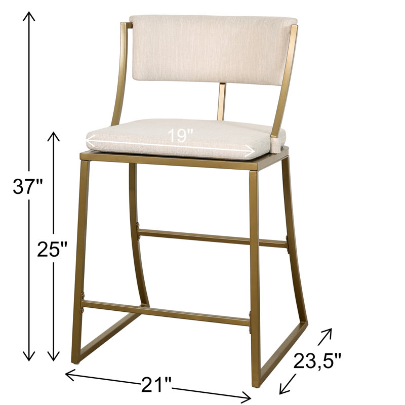 Miranda Modern Metal Bar Stool, Counter Stool (25" Seat Height)