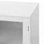 Armoire de rangement blanche avec 2 portes en verre et une tablette réglable, polyvalente pour la décoration intérieure, le salon et l'intérieur de la cuisine - blanc, design élégant