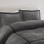 Ensemble d'édredon 7 pièces en micro velours côtelé gris grand-128954449