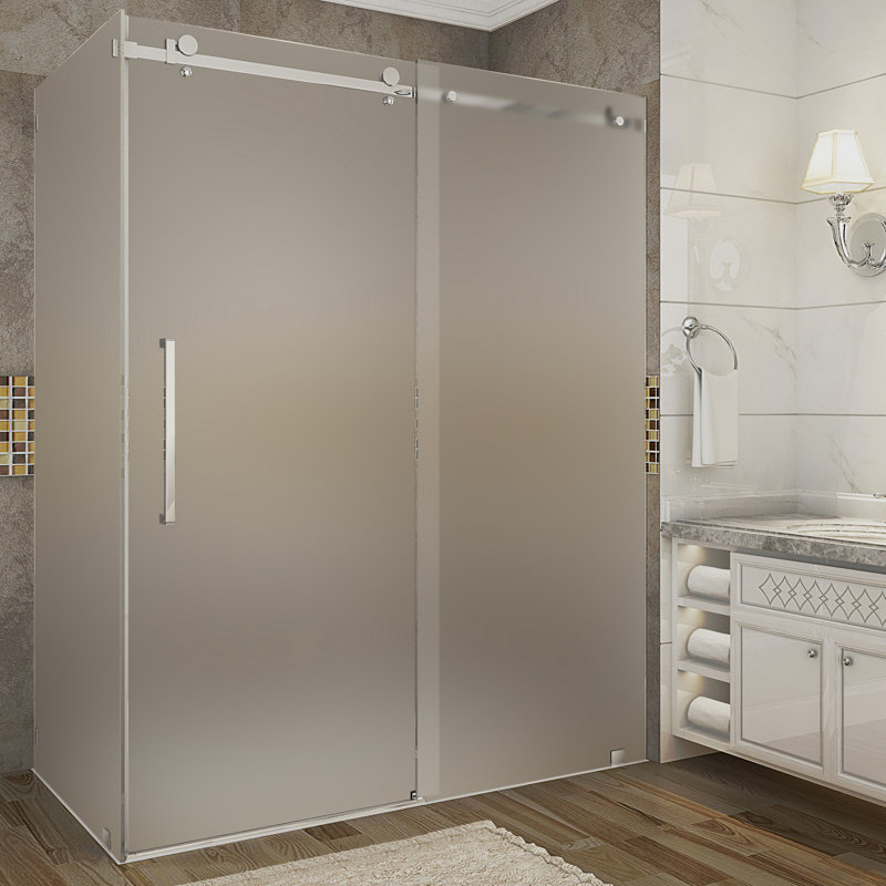 Cabine de douche rectangulaire coulissante 60 "x 75" Moselle, Chrome