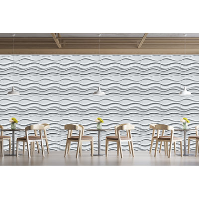 Falkirk Ross 19.7" x 19.7" 3D Wall Panel in White (10-pack)