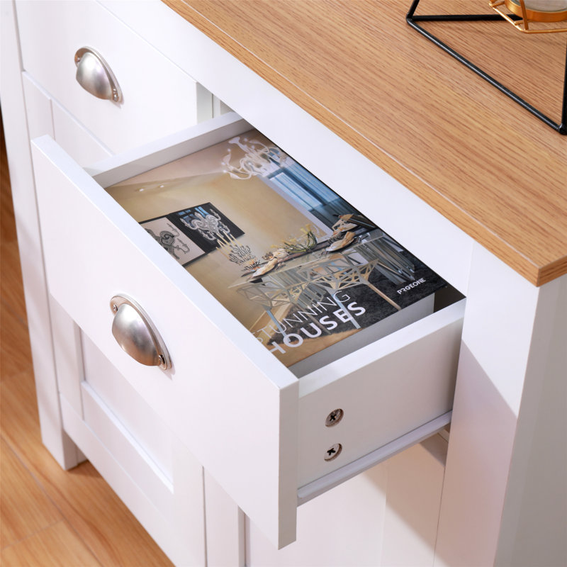 Lam 79cm Sideboard, White/Oak