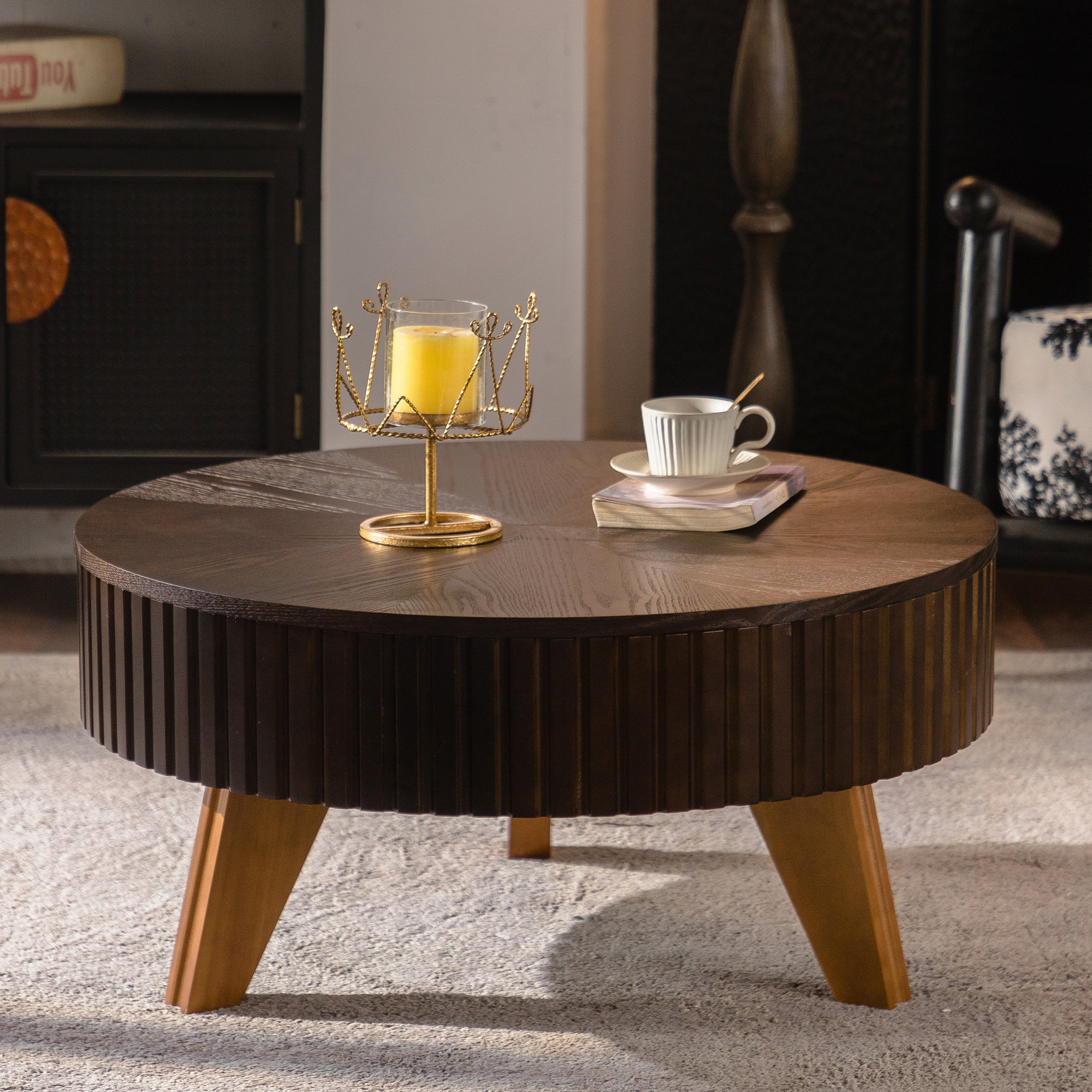 View of Retro Round Coffee Table Tables - 1,542 For Sale on 1stDibs