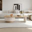 Table de salon simple en bois massif ovale