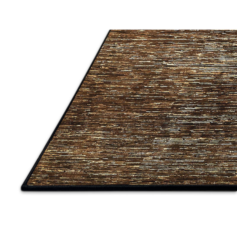 Tapis brun foncé à motif abstrait, Rectangle 8 pi x 10 pi