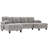 Grey Chenille U-Shaped Sectional Couch With Dual Chaise Lounges, Storage Spaces And Armrest Pillows For Living Room Comfort Zone Furniture Setup-753045793