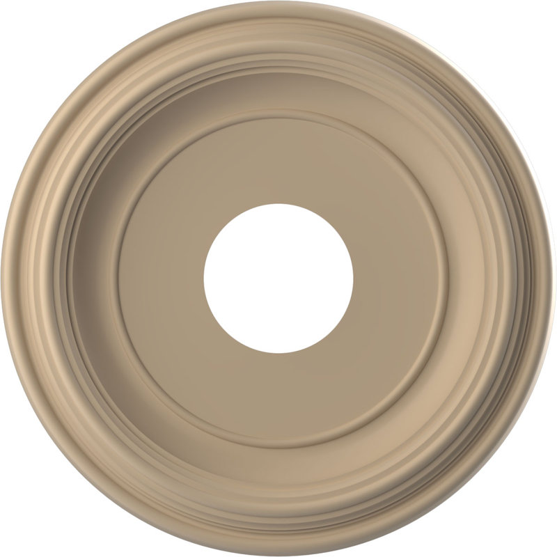 Traditional Traditional Thermoformed PVC Ceiling Medallion, UltraCover Satin Smokey Beige, 13" H x 13" W x 1.25" D
