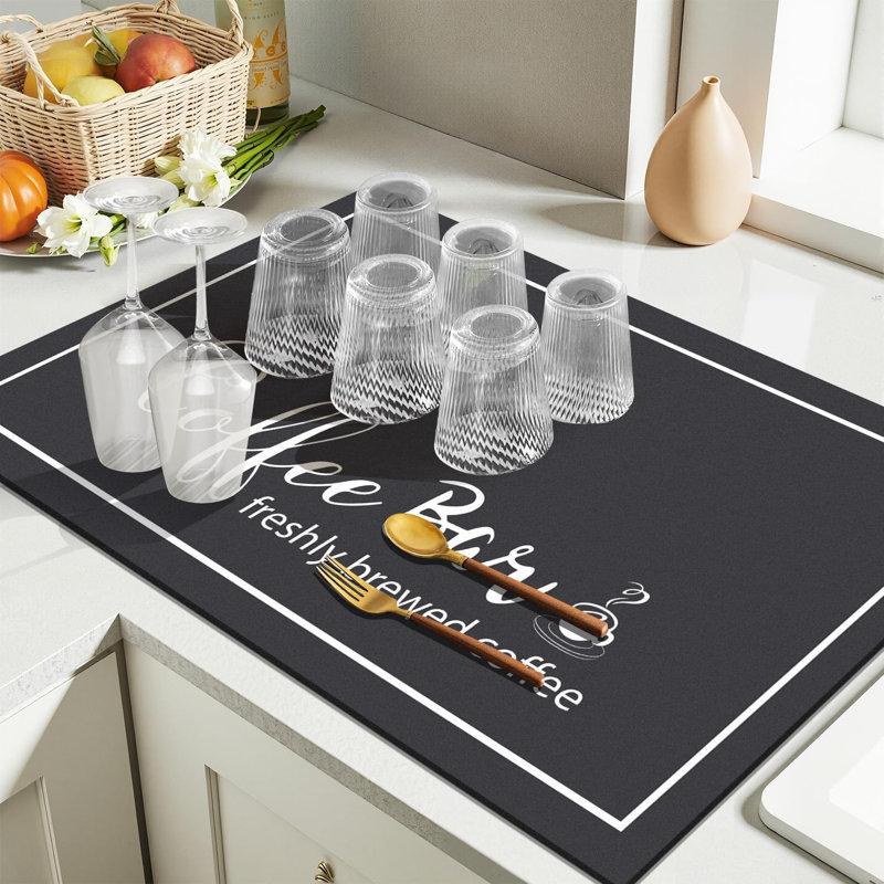 Absorbent Heat-insulating Coffee Mats Placemats, Black