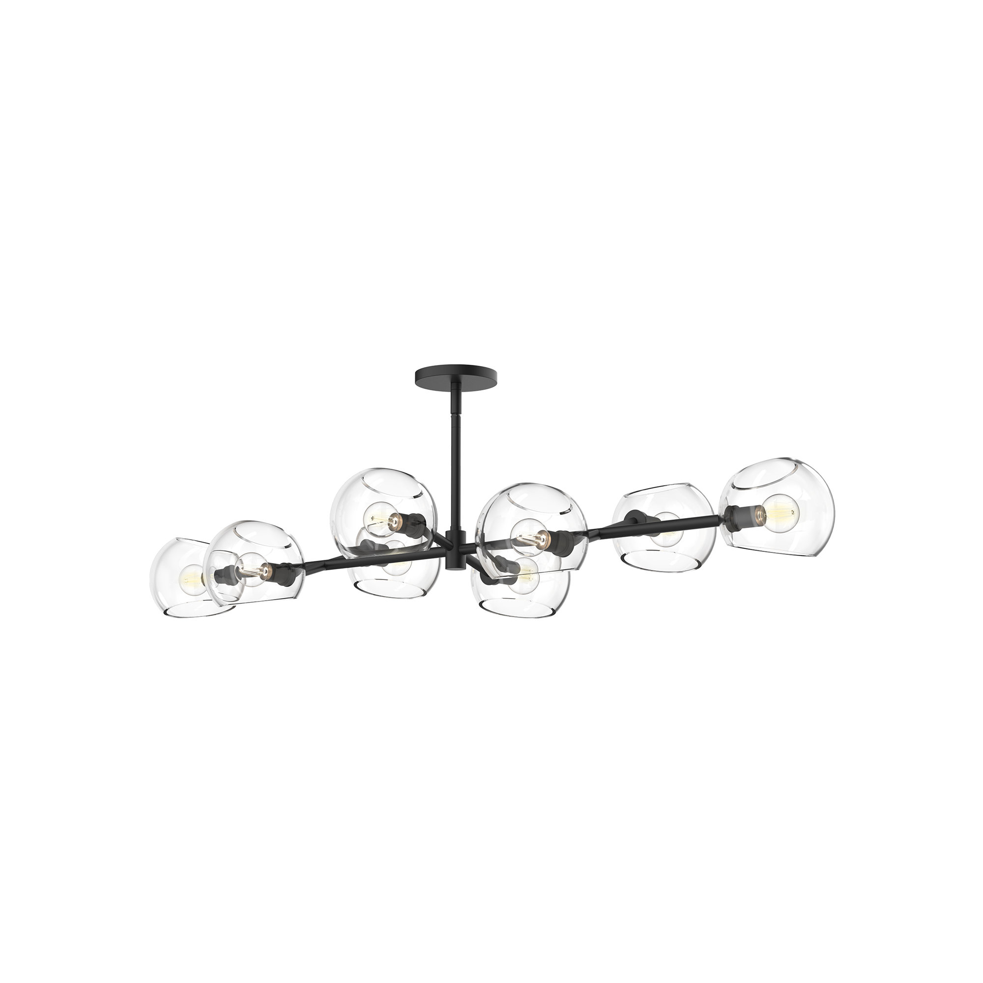 Willow 8 - Light Metal Sputnik Chandelier, Matte Black, Clear