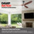 Honeywell Taiga 70" Matte Black Damp Rated Ceiling Fan with Light, Solid Wood Redwood Blades and Remote Control