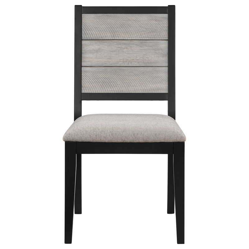 Chaise de salle à manger Elodie en bois gris et noir (ensemble de 2)