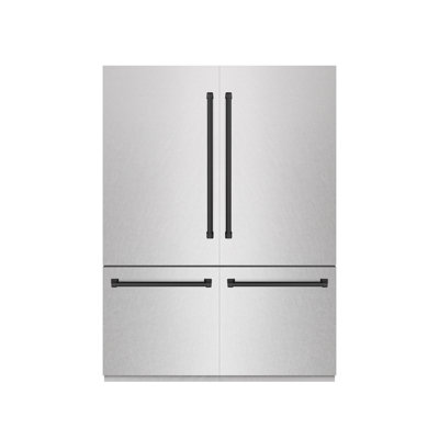 ZLINE Autograph 60 in. Black Stainless Refrigerator w/ Gray & Gold Accents