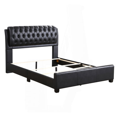 Sleek Black Full Bed With Contemporary Flair