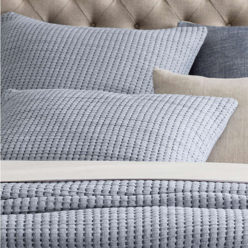 Pick Stitch Matelasse Sham, Standard, Navy