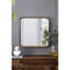 Miroir carré 32 po x 32 po avec cadre en bois - salon, salle de bain, entrée. Style ravissant, bords arrondis. Miroir 29,9 po x 29,9 po, 50% bois de pin, 25%, 19,6 lb, bordure en bois brun simple-109881824-109881825