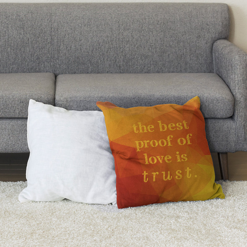 Coussin de sol pierres précieuses Love & Trust, H 36 po x l 36 po, Jaune ambre