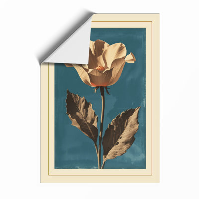 Pale Rose In Gold Botanical - Print