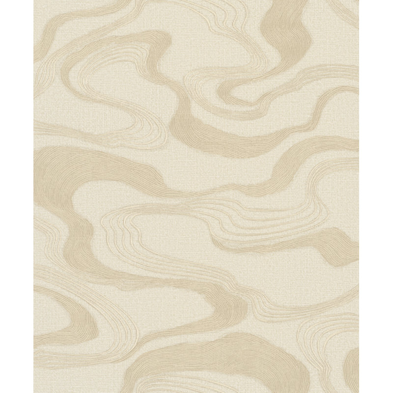 Amariyana Kumano Collection Abstract Flow Design 10.05M X 53Cm Wallpaper Roll, Beige