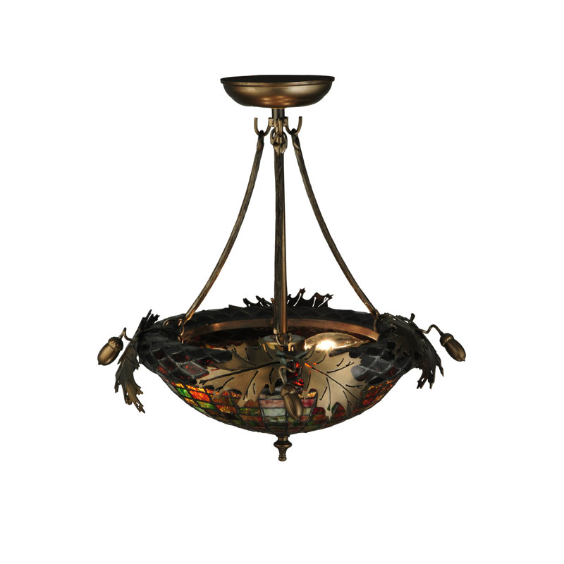 Rustic Lodge 3 - Light Semi Flush Mount