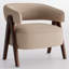 Chaise d'appoint moderne avec dossier courbé et pieds en bois massif-1342845783