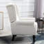 Siège élégant, blanc crème, rehaussant le décor de la pièce, fauteuil blanc crème avec capitonnage profond, pieds, pour la maison