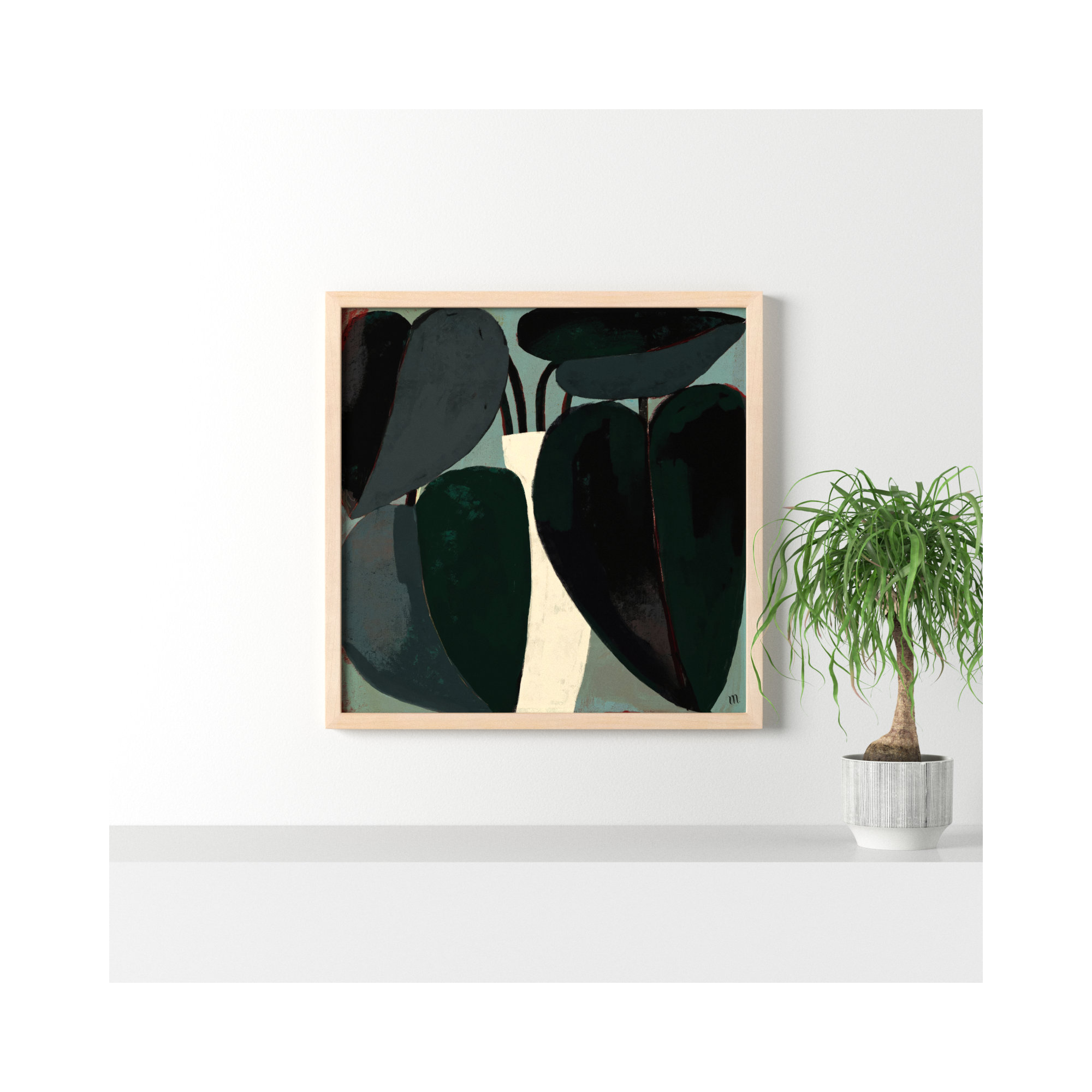 Fall Plant by StudioM, 36" H x 36" W x 1.25" D, Brown