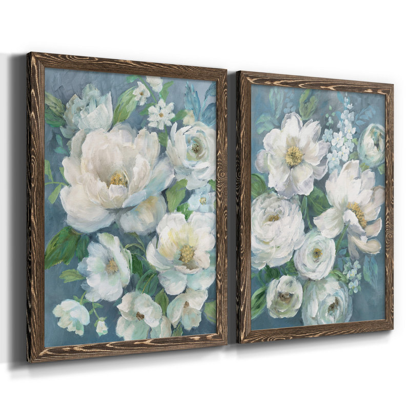 Cottage Radiance I - ensemble de 2 reproductions, Papier, cadre noyer, Blanc, H 24 po x l 36 po x P 1,5 po