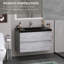 Meuble-lavabo mural moderne avec cuve en quartz noir-129599557