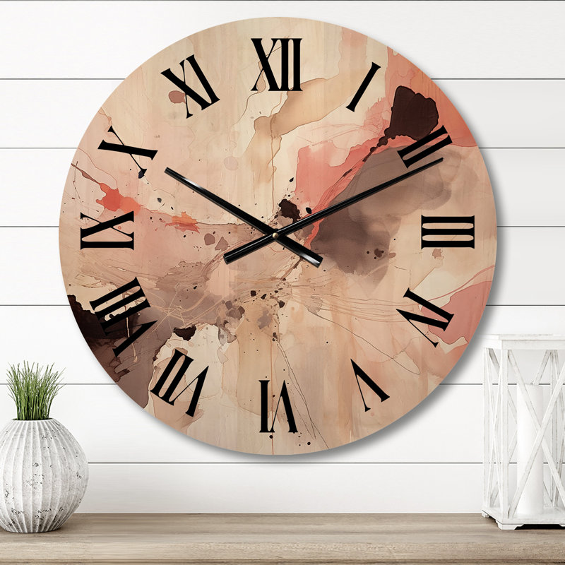 Horloge murale en bois massif Alyjah, Moyenne